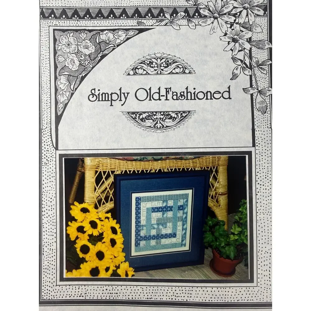 Simply Old-Fashioned Summertime Blues Cross Stitch Pattern 28ct Linen DMC Floss